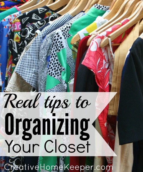 It doesn't have to be pretty to be organized. Want some practical, frugal and real tips to organize your closet? Use what you already have to create an organizational system that works for you.