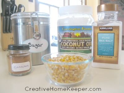 This sweet and savory popcorn recipe combines the sweet flavors of sugar and cinnamon with the savory flavors of butter and salt. This snack is sure to be a delicious hit with your family. | CreativeHomeKeeper.com
