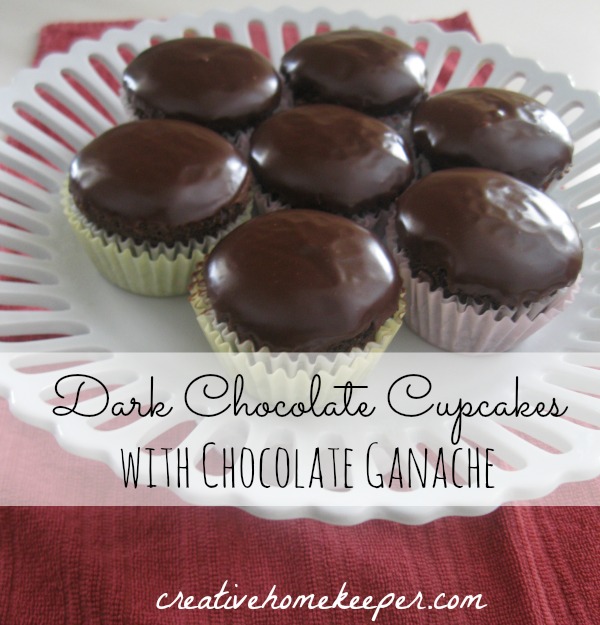 Dark Chocolate Cupcakes with Chocolate Ganache