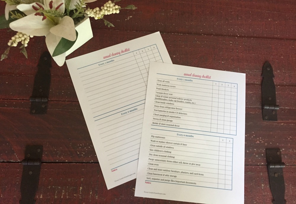 Monthly, Quarterly, and Semi-Annual Cleaning Checklists 2 - The