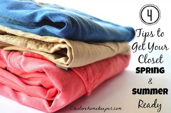 4 Tips to Get Your Closet Spring and Summer Ready - inspiration and motivation to organize, sort and purge items in your closet as well as making a prioritized shopping list of wants and needs which allows you to create and stick to a budget!