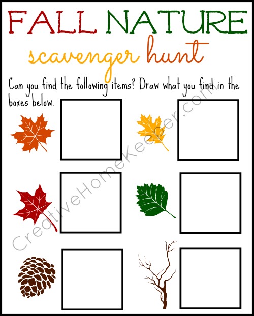 Fall Nature Scavenger Hunt - Creative Home Keeper