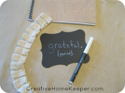 Cultivate a thankful heart all year by focusing gratitude. Create a simple DIY Gratitude Journal to record your blessings list or to journal you way through the Bible. | CreativeHomeKeeper.com