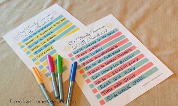 Create a Family Summer Bucket List