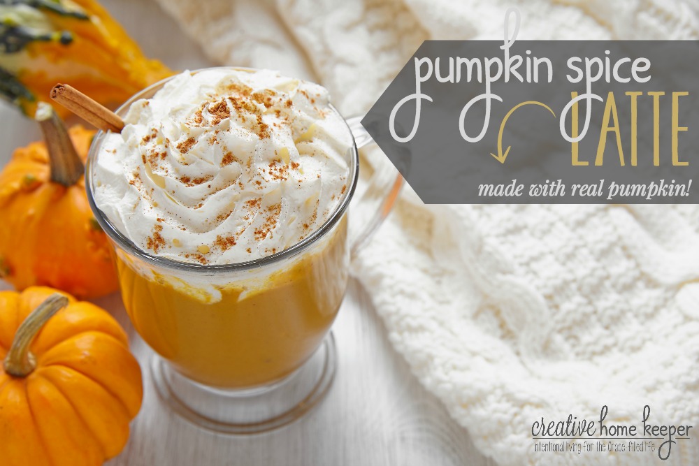 Enjoy a pumpkin spice latte at home with this easy recipe that can be whipped up in minutes. Best of all it's made with REAL PUMPKIN! Perfect for those chilly fall mornings with your favorite fall treat!