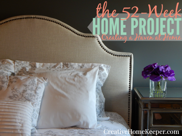 Create a haven at home with the 52-week home project. Small, managable weekly tasks and challenges to create a space that promotes peace, inspires creativity, nurtures your family and is not only more organized but also runs with more purpose and intention.