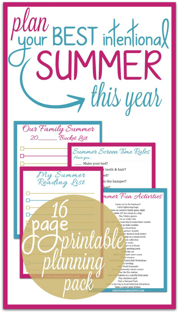 Want to plan a simple and meaningful summer your kids will remember for years to come? Download the free Your Intentional SUMMER Pack today. It includes 16 printables including a summer BUCKET LIST to help you plan activities for the BEST summer for YOUR family!