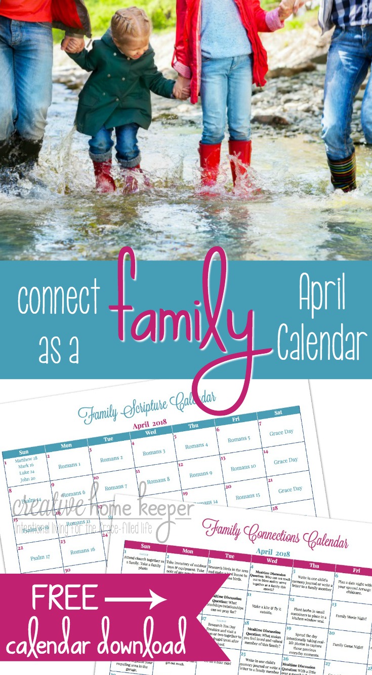 April Family Connections Calendar