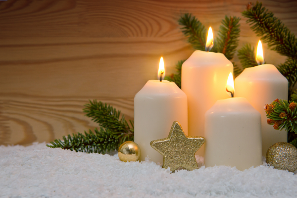 White Simple Advent Candles